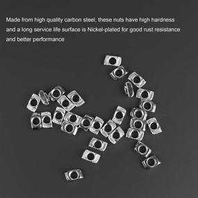 img 3 attached to 🔩 Powlankou 100 Pieces T Nuts for Aluminum Profile - 2020 Series, M5 T Slot Nut Hammer Head Fastener, Nickel Plated Carbon Steel