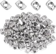 🔩 powlankou 100 pieces t nuts for aluminum profile - 2020 series, m5 t slot nut hammer head fastener, nickel plated carbon steel logo