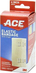 img 1 attached to Beige ACE 4 Inch Elastic Bandage with Clips: Soft Feel, Comfortable Design, Easy to Wash and Reuse