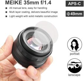 img 1 attached to 📷 Meike 35mm F1.4 High-Aperture Manual-Focus Prime MFT Lens for Olympus and Panasonic Mirrorless Cameras, M43 and BMPCC-Compatible