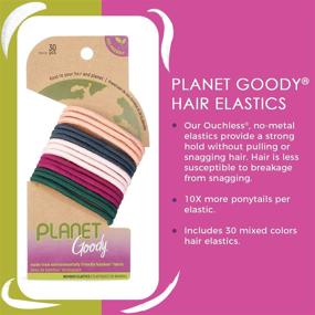 img 3 attached to 🎀 30 Count Goody Planet Ouchless Elastic Thick Hair Ties for Medium to Thick Hair - Bamboo Elastic and Eco-Friendly Fabric Accessories for Women and Girls