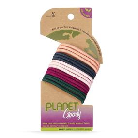 img 4 attached to 🎀 30 Count Goody Planet Ouchless Elastic Thick Hair Ties for Medium to Thick Hair - Bamboo Elastic and Eco-Friendly Fabric Accessories for Women and Girls