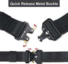 img 1 attached to 🎖️ Highly Adjustable KingMoore Tactical Webbing Military Belts for Men's Accessories