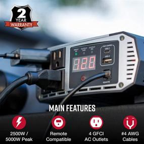 img 3 attached to Cobra PRO 2500W Professional Grade Power Inverter: Portable, 2500-Watt Car Charger with Remote Control