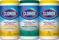 🧼 clorox disinfecting wipes disinfectant, 75 count (pack of 3), white, 225: ultimate germ-killing power in convenient triple pack logo