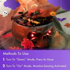 img 1 attached to 🎃 Spooky Treats Await: Homarden Animated Halloween Skull Bowl Adds Haunting Fun