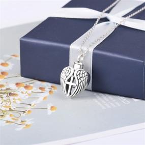 img 2 attached to ACJFA 925 Sterling Silver Angel Wings Cremation Jewelry Ash Pendant Necklace - Keepsake Memorial Urns Necklace