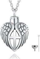 acjfa 925 sterling silver angel wings cremation jewelry ash pendant necklace - keepsake memorial urns necklace logo