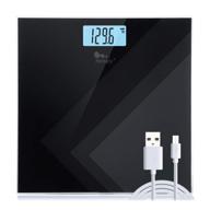 himaly digital body weight scale: rechargeable, step-on technology, backlit display, 400ibs/180kg capacity logo