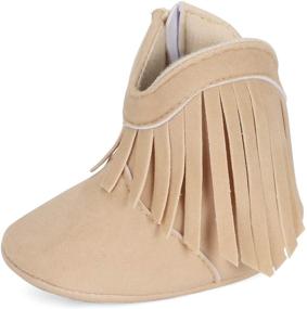 img 4 attached to 👢 Cowboy Tassel Boots for Baby Girls