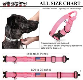 img 1 attached to 🐾 WHIPPY Wide Military Dog Collar: Adjustable, Heavy Duty Nylon K9 Collar with Control Handle, Reflective Design, and USA Flag for Medium to Large Dogs