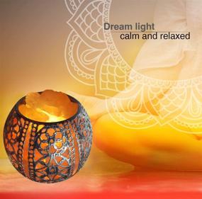 img 3 attached to 🌟 Enhance Your Ambiance with Salt Night Light: Natural Wall Lamp with 2 Bulbs, Himalayan Rocks Salt Lamp in Spherical Metal Basket - A Perfect Gift