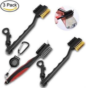 img 3 attached to 🏌️ SENHAI Golf Club Brushes Set, Groove Cleaners with Metal and PP Bristles Spike Cleaning Tool, Includes 2 Ft Retractable Zip-line Carabiner for Easy Attachment to Golf Bag