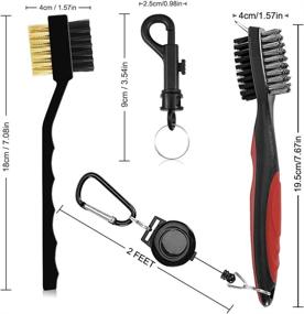 img 1 attached to 🏌️ SENHAI Golf Club Brushes Set, Groove Cleaners with Metal and PP Bristles Spike Cleaning Tool, Includes 2 Ft Retractable Zip-line Carabiner for Easy Attachment to Golf Bag