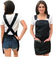 👩 the daydreamer collection cross back apron for women - black chef apron with large pockets - the ultimate work apron for stylists, florists & bakers - keeps your attire spotless! logo