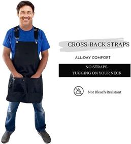 img 3 attached to 👩 The Daydreamer Collection Cross Back Apron for Women - Black Chef Apron with Large Pockets - The Ultimate Work Apron for Stylists, Florists & Bakers - Keeps your Attire Spotless!