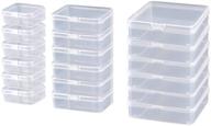 📦 18 pieces of odookon rectangular mini clear plastic storage containers with lids - ideal for pills, herbs, baby products, beads, jewelry, and small items logo