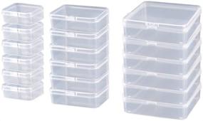 img 4 attached to 📦 18 Pieces of ODOOKON Rectangular Mini Clear Plastic Storage Containers with Lids - Ideal for Pills, Herbs, Baby Products, Beads, Jewelry, and Small Items