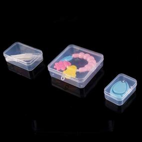 img 3 attached to 📦 18 Pieces of ODOOKON Rectangular Mini Clear Plastic Storage Containers with Lids - Ideal for Pills, Herbs, Baby Products, Beads, Jewelry, and Small Items