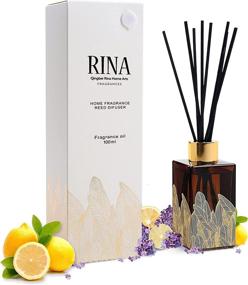 img 4 attached to 🌿 Qingbei Rina Lavender Reed Diffuser Scent for Home Fragrance Decor Products for Cars, Cubicles, Small Rooms, Bathroom, and Office Aromatherapy - Gift Set with 3.4oz (100ml) Diffuser Oil Sticks