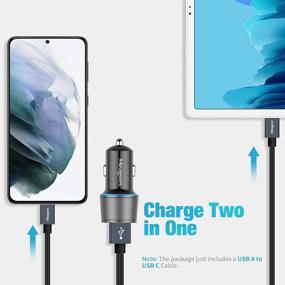 img 3 attached to 🚗 Meagoes USB C Car Charger with Dual Rapid Charging Ports - Compatible with Samsung Galaxy and Moto G Series - Includes 3.3ft Fast Type C Cable