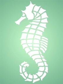 img 4 attached to 🐠 Small Seahorse Stencil, 3 x 7 inch - Sea Ocean Nautical Seashore Fish Stencil for Painting Template