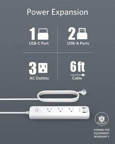 img 3 attached to 💡 Anker USB C Power Strip with Power Delivery: 3 Outlets, 30W 3 USB (1 USB C, 2 USB A), Surge Protector