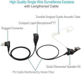 img 3 attached to Motorola Radios Single Wire Earpiece with Reinforced Cable - BRP40 CP200 CP200D CP185 CLS1410 CLS1110 DTR650 RDU2020 RDU4100 RDU4160D RDU2080D RMU2040 RMU2080D CLS RDU RMM RMU, Acoustic Tube Headset