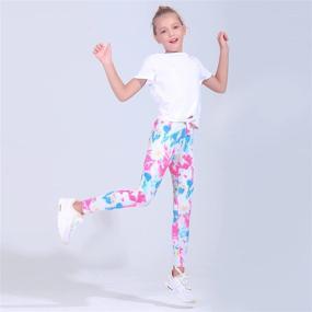 img 1 attached to Quedoris 3 Pack Mermaid Printed Leggings for Girls' Clothing