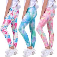 quedoris 3 pack mermaid printed leggings for girls' clothing logo