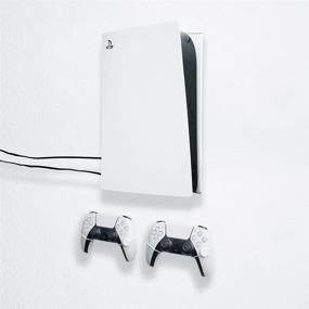 img 3 attached to 🎮 Floating Grip Wall Mount Kit: Securely Hang Your PlayStation 5 and Controllers with Style (White Bundle)