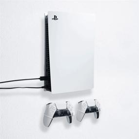 img 1 attached to 🎮 Floating Grip Wall Mount Kit: Securely Hang Your PlayStation 5 and Controllers with Style (White Bundle)