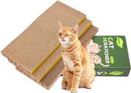 🐱 3-pack cat scratcher cardboard: cat scratching pad toy with catnip and lounge sofa bed, ideal for rest, claws grinding, and playtime. logo