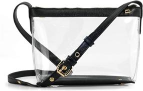 img 4 attached to Clear Zipper Cross Vegan Leather Women's Handbags & Wallets for Crossbody Bags