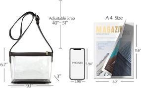 img 2 attached to Clear Zipper Cross Vegan Leather Women's Handbags & Wallets for Crossbody Bags