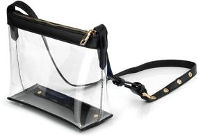 img 3 attached to Clear Zipper Cross Vegan Leather Women's Handbags & Wallets for Crossbody Bags