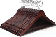 👔 js hanger 20-pack multifunctional solid wooden suit hangers, coat hangers, high grade walnut finish logo