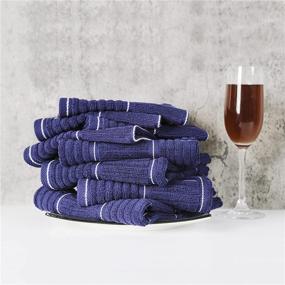 img 2 attached to Glynniss Kitchen Towels and Dishcloths Set - Pack of 8 for Everyday Cleaning and Drying (Blue)