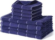 glynniss kitchen towels and dishcloths set - pack of 8 for everyday cleaning and drying (blue) logo