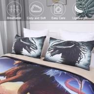 🐉 twin dragon duvet cover set - cartoon dragon with wings - soft microfiber bedding for kids - includes 1 pillowcase - twin size 68"x 86" (comforter not included) logo