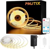 🔆 pautix 24ft dimmable dc24v warm white cob led strip light 3000k - high lumen tape lights kit with rf remote timer function and power supply for diy lighting in home, bedroom, kitchen logo