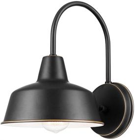 img 4 attached to 🌍 Globe Electric 44303 Delancey Wall Sconce, 1-Light Outdoor/Indoor, Oil Rubbed Bronze Finish, White Interior, 11.85 Inches