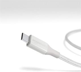 img 1 attached to 1-футовый кабель зарядки Amazon Basics из серебряного нейлона USB Type-C на Micro-B 2.0 мужской: двойное плетение и высокая прочность