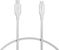 1-футовый кабель зарядки amazon basics из серебряного нейлона usb type-c на micro-b 2.0 мужской: двойное плетение и высокая прочность логотип