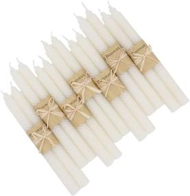 img 1 attached to 🕯️ Natural Handmade Beeswax Taper Candles – 7 Pairs of Unscented 9 Inch Smokeless Dripless Wax Candles for Home Décor, Parties, and Festivals with Honeycomb Honey Smell (White-Long)