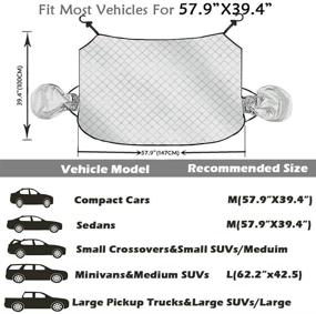 img 3 attached to Большое автомобильное накрытие от снега для лобового стекла Big Ant - водонепроницаемая защита от льда и мороза от солнца - среднее лобовое покрытие для зимнего периода с защитой для заднего зеркала для автомобилей и фургонов