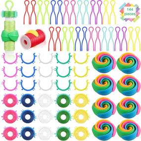 img 4 attached to 144-Piece Bobbin Thread Buddies Set: Includes 70 Bobbin Holder Clips, Color Thread Clips Holder Tool, 32 Thread Spool Huggers, and 42 Bobbin Thread Holders for Effortless Thread Spool Organization