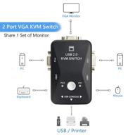 🖥️ vansungs 2 port vga kvm switch with 3 usb hubs: share 1 set of monitor, keyboard, mouse, printer, and u disk between two computers (includes 2 vga usb cables) logo