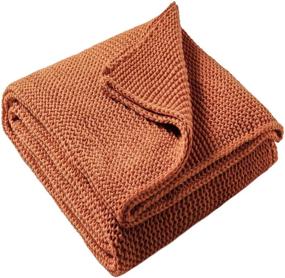 img 4 attached to Treely Knitted Throw Blanket Orange