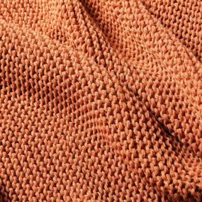 img 2 attached to Treely Knitted Throw Blanket Orange